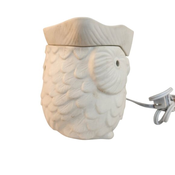 Scentsy White Owl Wax Warmer Light Discontinued 6" Ceramic Electric 25W Fragranc - Picture 5 of 9